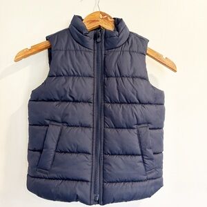 GAP Kids Navy Sherpa-Lined Puffer Blue Vest size 5